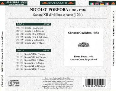 Giovanni Guglielmo, Piero Bosna, Andrea Coen - Porpora: Sonate XII di violino e basso (1754) (1998)