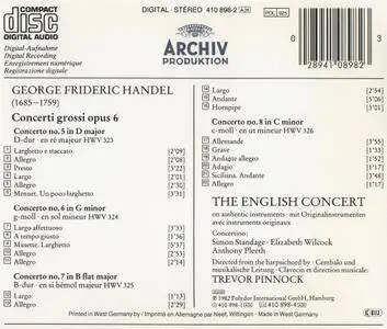 The English Concert, Trevor Pinnok - Handel: Concerti Grossi, Op. 6, Nos. 5-8 (1982)