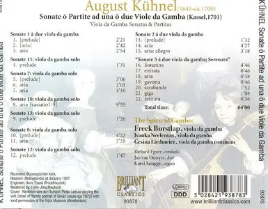 August Kühnel (1645 ca1700) Sonate o partite ad una ô due viole da Gamba (Kassel, 1701)