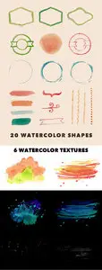 Watercolor Art Elements and Textures