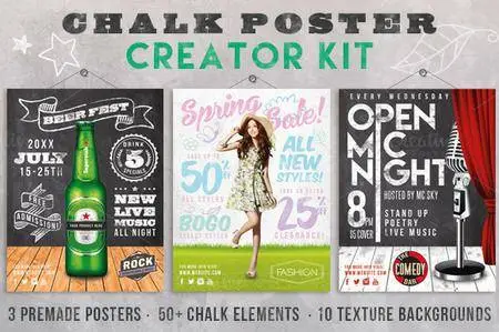CreativeMarket - Chalk Poster Ad Creator Kit