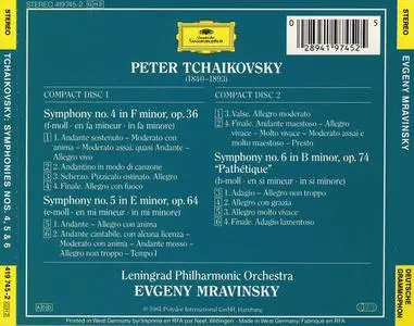 Evgeny Mravinsky, Leningrad Philharmonic Orchestra - Pyotr Il'yich Tchaikovsky: Nos. 4, 5 & 6 “Pathétique” (1987)
