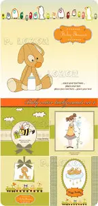 Baby vector backgrounds set 4 