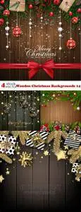 Vectors - Wooden Christmas Backgrounds 14