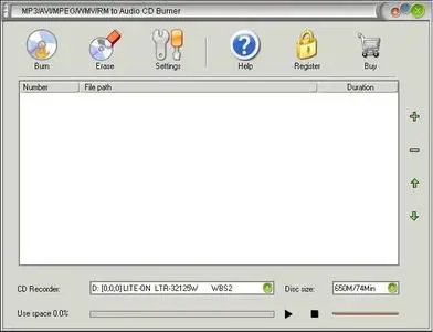 MP3 AVI MPEG WMV RM To Audio CD Burner ver.1.2.1