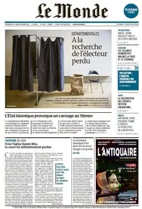 Le Monde du Dimanche 22 et Lundi 23 Mars 2015