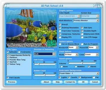 3D Fish School ScreenSaver ver.3.9