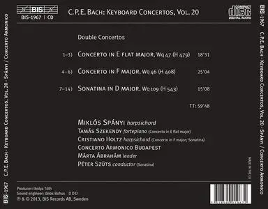 Miklós Spányi, Concerto Armonico Budapest - Carl Philipp Emanuel Bach: The Complete Keyboard Concertos, Vol. 20 (2013)