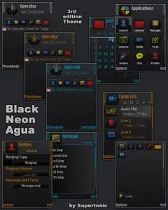 Black Neon Aqua Themes