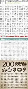 Vectors - Universal Thin Icons Set