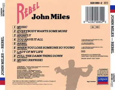 John Miles - Rebel (1976) [Decca, 1987]