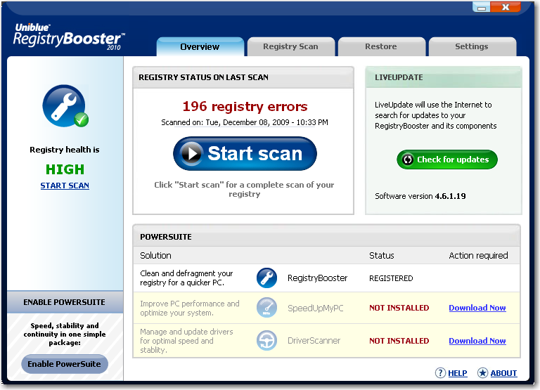RegistryBooster 2010 v4.6.1.19