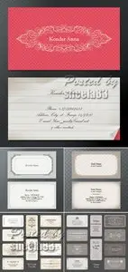 Vintage Floral Business Cards Vector