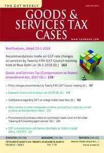Goods & Services Tax Cases - January 30, 2018