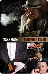 UHQ Stock Photo - Man with cigar