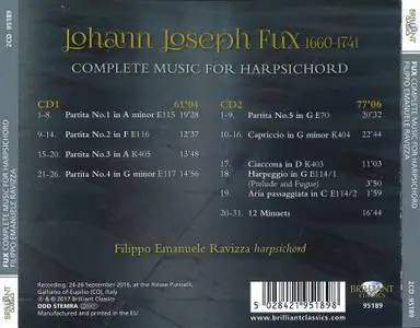 Filippo Emanuele Ravizza - Fux: Complete Music for Harpsichord (2017)
