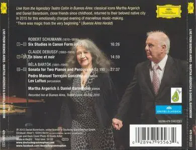 Martha Argerich, Daniel Barenboim - Live from Buenos Aires: Schumann, Debussy, Bartók (2016)