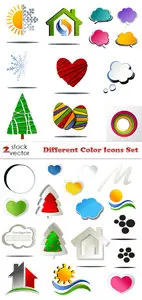 Vectors - Different Color Icons Set