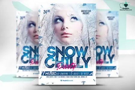 CreativeMarket - Snow Chilly Party Flyer
