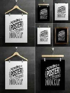 CreativeMarket - Hanging Poster Frame Mockup