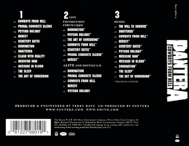 Pantera - Cowboys From Hell (1990) [3 CD 20th Anniversary Deluxe Edition]