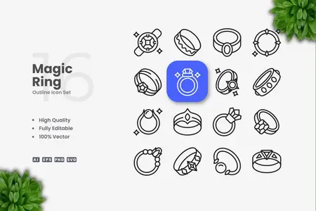 EE - Magic Ring Outline Icons ZNTL4RU