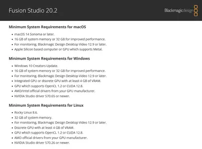 Blackmagic Design Fusion Studio 20.2 macOs