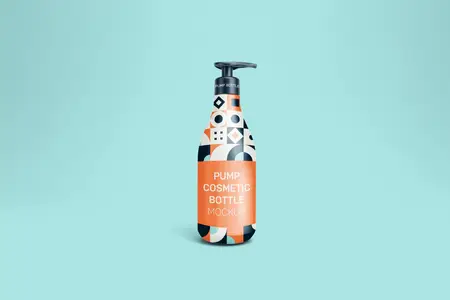 Cosmetic Pump Bottle Mockup DPPZEDP