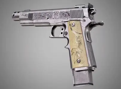 Safari Arms Matchmaster Custom 1911 Pistol AAA PBR Game Ready Low-poly - 3D Model