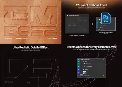 Realistic 3D Emboss Effect - Photoshop Styles