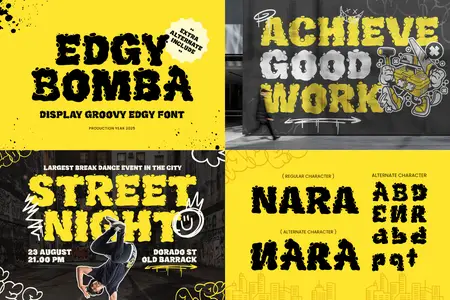 Edgy Bomba - Display Groovy Edgy Font