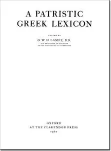 Lampe, Patristic Greek Lexicon 1961