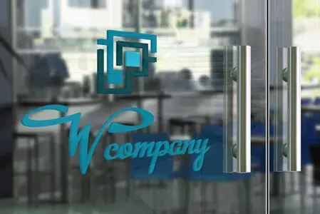 Glass Door Logo Mock-up Template PSD