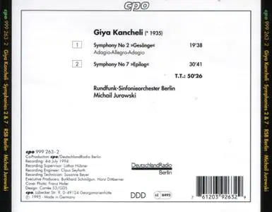Rundfunk-Sinfonieorchester Berlin, Michail Jurowski - Giya Kancheli: Symphonies Nos. 2 & 7 (1995)