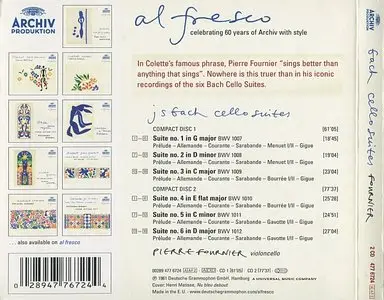 Johann Sebastian Bach - Cello Suites - Pierre Fournier (2007) [2CDs] {Deutsche Grammophon}