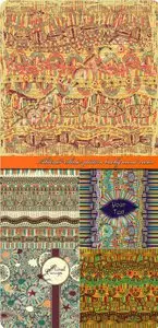 Abstract ethnic pattern background vector 
