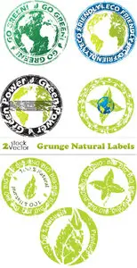 Vectors - Grunge Natural Labels