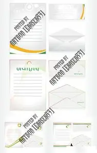 Postcard, Letterhead and Envelop Vectors 