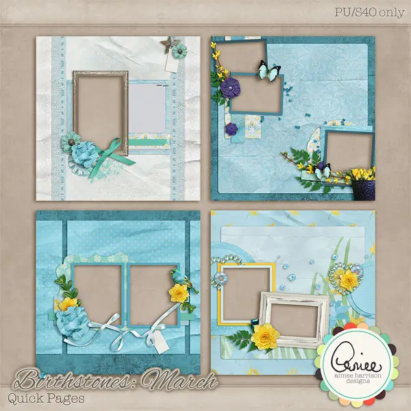 Scrap Kit - Birthstones: March