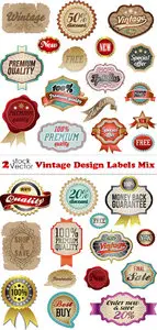 Vectors - Vintage Design Labels Mix