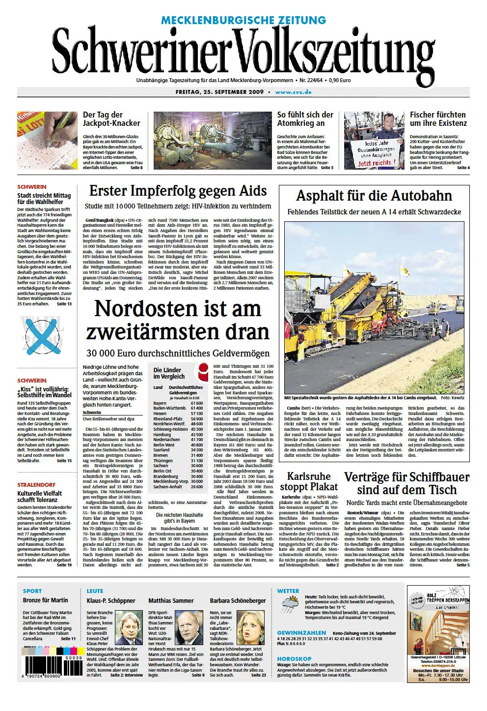 Schweriner Volkszeitung 25.09.2009