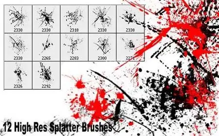 High Res Ink Splatter Brushes