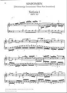 J.S. Bach - The 15 Three Parts Inventions (Sinfonie) for Harpsichord - Score