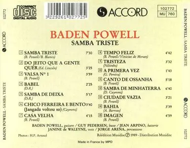 Baden Powell – Samba Triste (1989) -repost