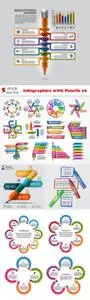 Vectors - Infographics with Pencils 16