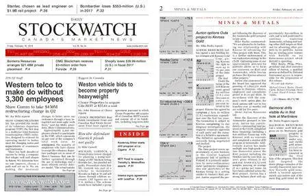 Stockwatch - Canada Daily – February 16, 2018