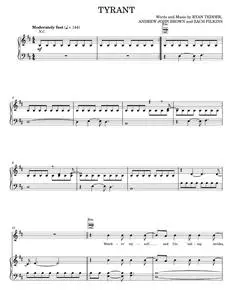 Tyrant - OneRepublic, The Last Song Movie (Piano-Vocal-Guitar)