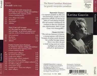Karina Gauvin, Les Chambristes de Ville-Marie - Antonio Vivaldi: Motets for Soprano (1998)