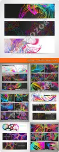 Banners colored smoke vector