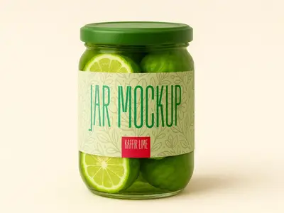 Kaffir Lime Jar Mockup - Realistic Packaging Template for Branding & Design 1706392871